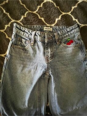 RSQ Light Blue Kids Jeans with Red Cherry Patch